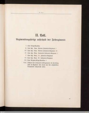 II. Teil - Regimentsangehörige außerhalb des Feldregiments
