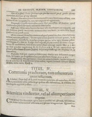 Titul. IV. Communia prædiorum, tam urbanorum quam rusticorum.