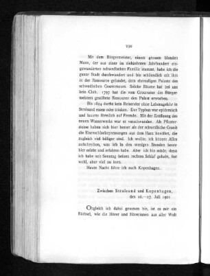 Zwischen Stralsund und Kopenhagen, den 26.-27. Juli 1901