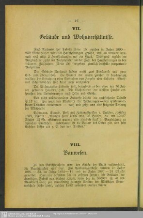 VII. Gebäude und Wohnverhältnisse