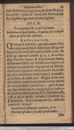 Ad L.XI. Pomponius lib. 5. ad Sabinum