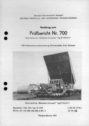 Dränmaschine „Meliomat Universal" B 710-A/1