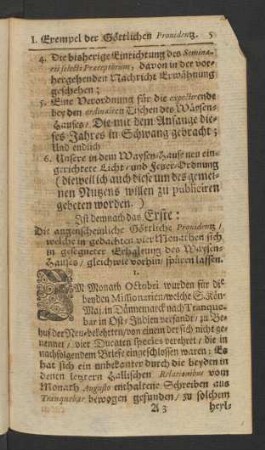 I. Exempel der Göttlichen Providentz.