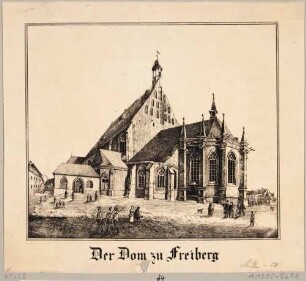 Der Freiberger Dom (Dom St. Marien) am Untermarkt, 1484-1501 erbaut, aus der Zeitschrift Dresdner Stadt- und Landbote für das Königreich Sachsen