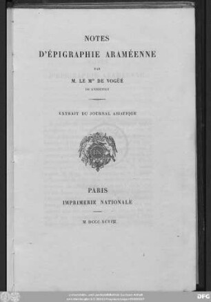 Notes d'épigraphie araméenne