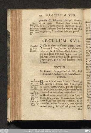 Seculum XVII.