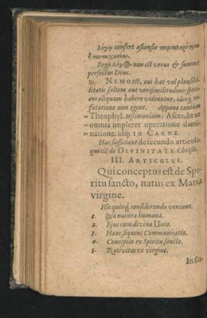 III. Articulus. Qui conceptus est de Spiritu sancto, natus ex Maria virgine.