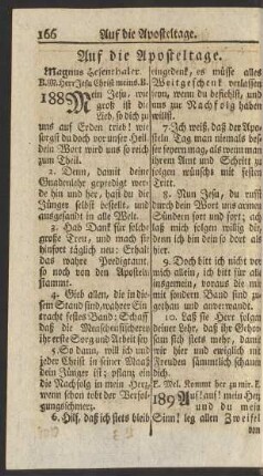 Auf die Aposteltage.