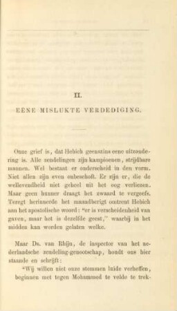 II. Eene mislukte verdediging