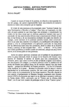 219-238, Justicía Formal, Justiciá Participativa y Derecho a Castigar