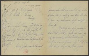 Brief an B. Schott's Söhne : 29.08.1929