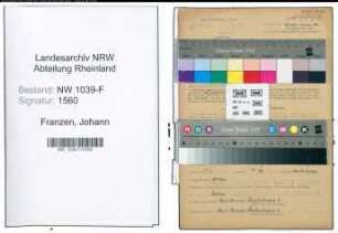 Entnazifizierung Johann Franzen , geb. 25.06.1903 (Hilfsmeister)