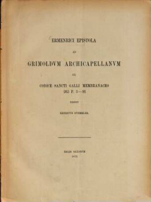 Epistola ad Grimoldum Archicapellanum : ex codice Sancti Galli Membranaceo 265 P. 3 - 91