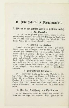 B. Aus Schlesiens Vergangenheit