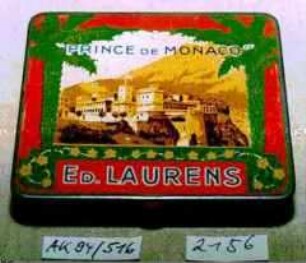 Blechdose für 20 Stück Zigaretten "'PRINCE DE MONACO' ED. LAURENS"