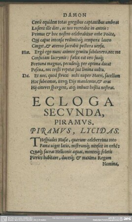 Ecloga Secunda Piramus, Piramus Lycidas
