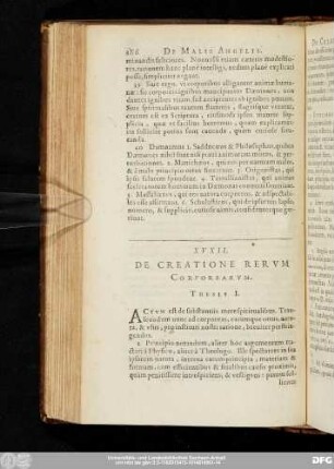 XXVII. De Creatione Rerum Corporearum.