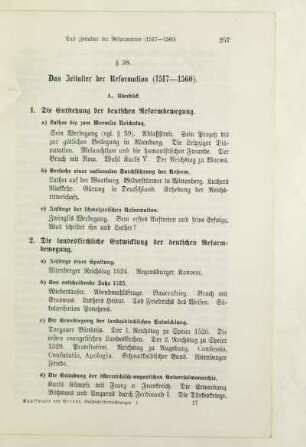 § 38. Das Zeitalter der Reformation (1517 - 1560)