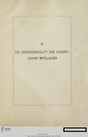 II. Die Genossenschaft der ordentlichen Mitglieder