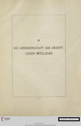 II. Die Genossenschaft der ordentlichen Mitglieder