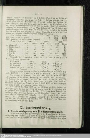 XI. Arbeiterversicherung
