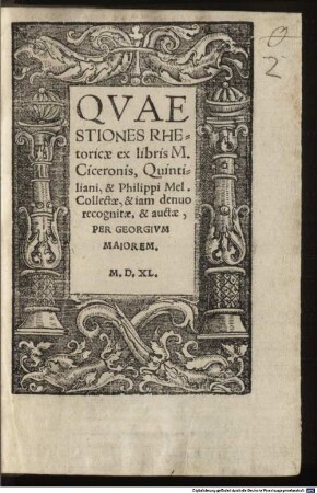 Quaestiones rhetoricae ex Cicerone, Quintiliano