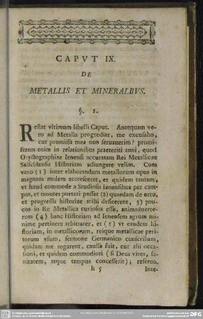 Caput IX. De Metallis Et Mineralibus