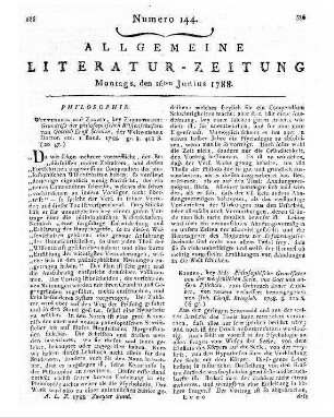 Schulze, Gottlob Ernst: Grundriß der philosophischen Wissenschaften. - Wittenberg ; Zerbst : Zimmermann Bd. 1. - 1788