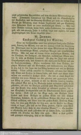 11. Januar. Landgraf Ludwig der Eiserne