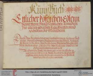 Pfalzgraf Ludwig VI., Rezeptsammlung (a capite ad calcem geordnet; 585 Rezepte)