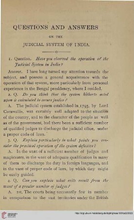 Questions and Answers on the Judicial System of India