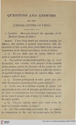 Questions and Answers on the Judicial System of India