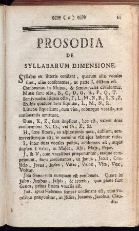 Prosodia de Syllabarum Dimensione.