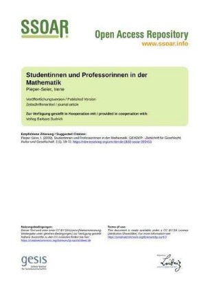 Studentinnen und Professorinnen in der Mathematik