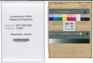 Entnazifizierung Aenne Deermann , geb. 26.11.1903 (Kuechenhilfe)