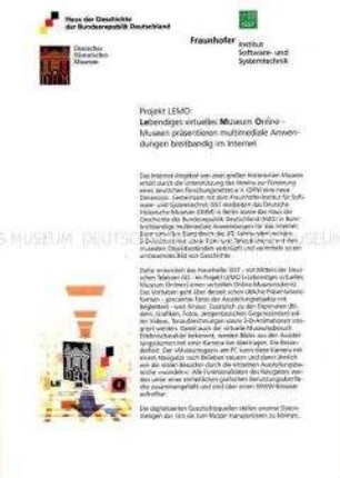 Werbe- und Informationsblatt zum Projekt "LEMO"