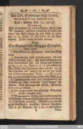 Am XIII. Sonntage nach Trinit.