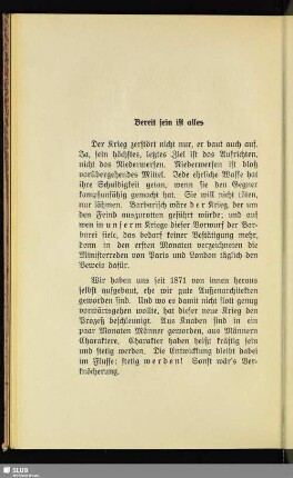 Bereit sein ist alles