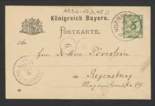 Brief von Münderlein an Hermann Poeverlein