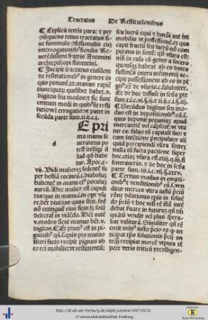 Tractatus de restitutionibus.