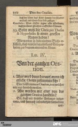 Lib. IV. Von der gantzen Oration