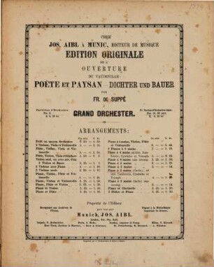 Ouverture du vaudeville : Poète et Paysan = Dichter & Bauer