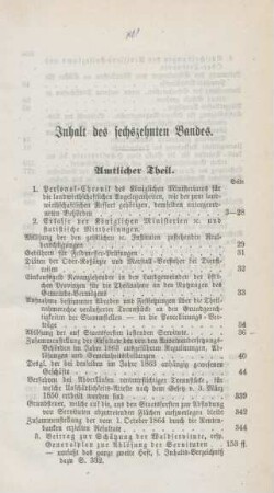 Inhalt des sechszehnten Bandes