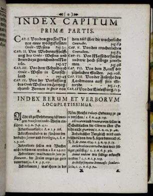 Index Capitum Primæ Partis.