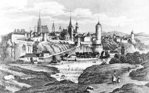 Bautzen. Stadtansicht, aus: Schiffner 1840