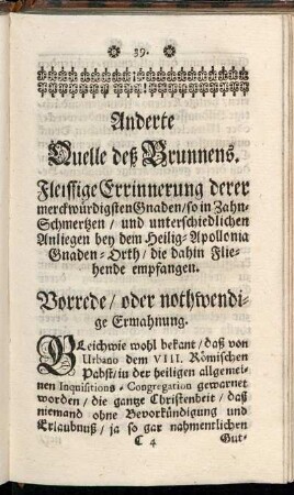 Vorrede, oder nothwendige Ermahnung.