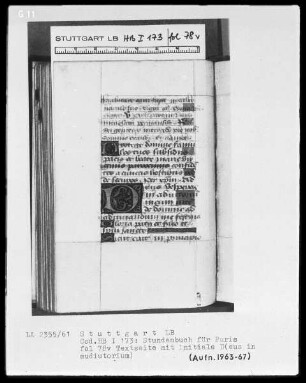 Lateinisches Stundenbuch — Initiale D(eus in auditorium), Folio 78verso