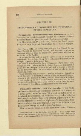 Chapitre III. Découvertes et concuètes des Portugais et des Espagnols
