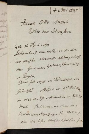 17r-18v, 1. Jul. 1847. Jacob Otto August Rühle von Lilienstern