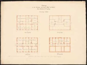Grube Ilse (Kunheim & Co.), Großräschen/Bückgen Verwaltungsgebäude: Grundriss Keller, EG, 1. OG, DG
